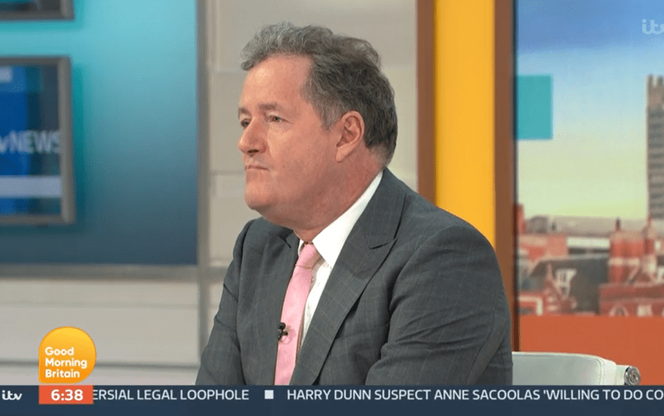 Piers was visibly fuming with the confrontation