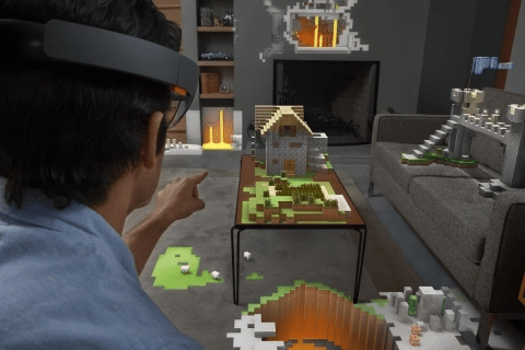 Augmented reality glasses (like Microsoft's HoloLens) lets you see objects in the real world that aren't really there