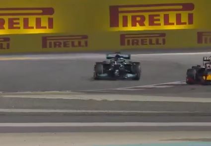 Verstappen was well wide of Hamilton as he took the lead