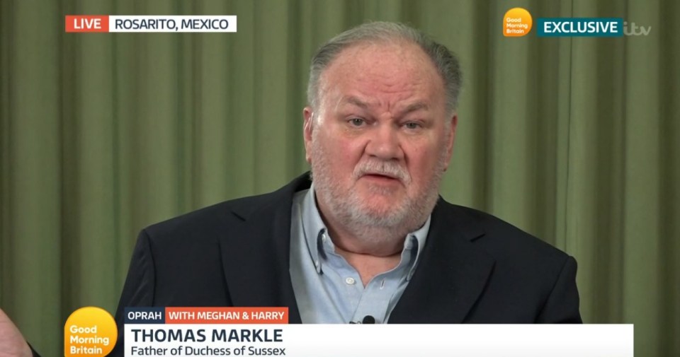 Thomas Markle discussed his daughter's jaw-dropping interview this morning