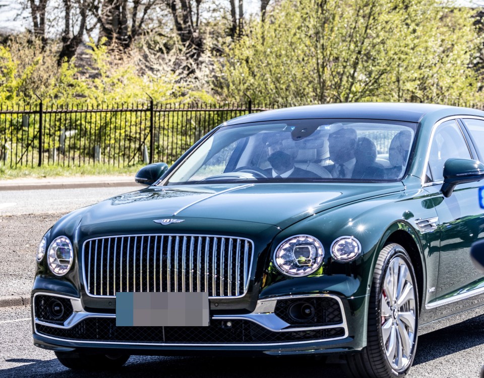 Prince Andrew left his father’s funeral on Saturday in his new £220,000 Bentley