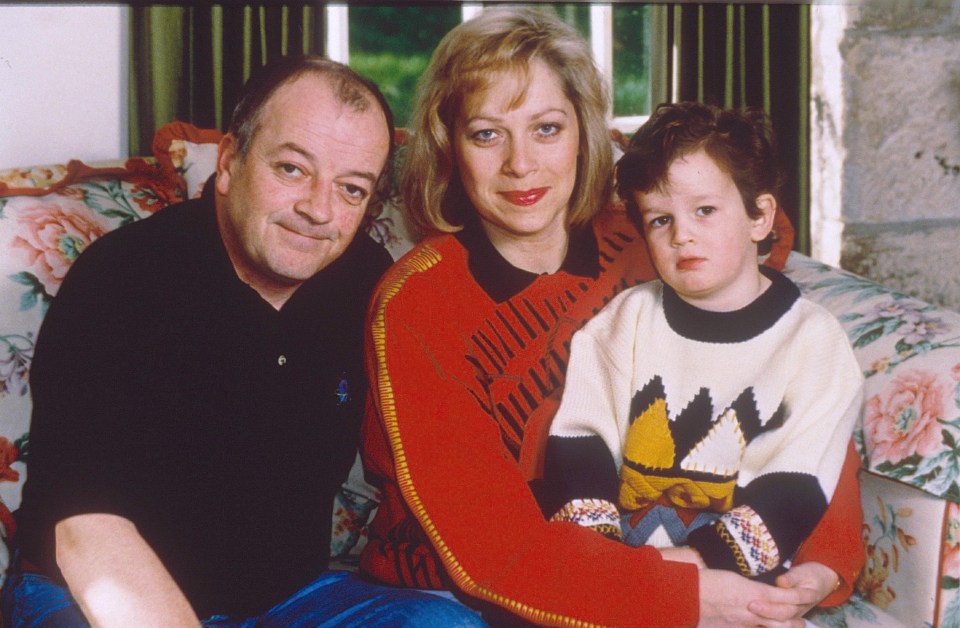 Denise, pictured here with a young Matt and her ex-husband Tim Healy, began suffering depression following the youngster's birth.