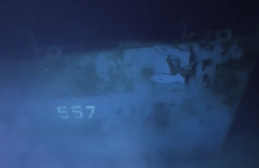 He said the ship's the hull number – 557 – could be clearly seen on both sides