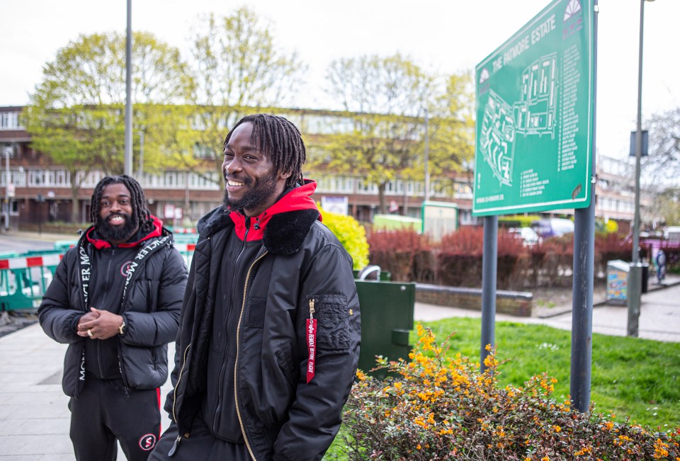 Denzel on his home Patmore Estate in Battersea, London