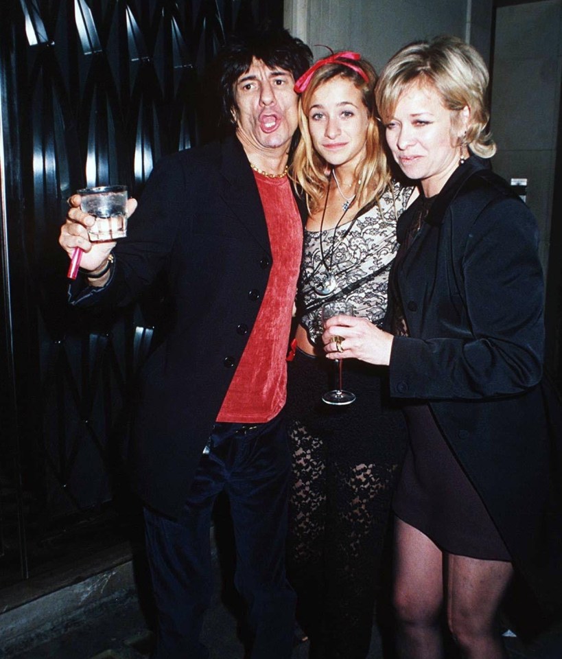 As a rock legend, Ronnie Wood - seen here with ex-wife Jo and daughter Leah in 1996 - was known for his partying lifestyle