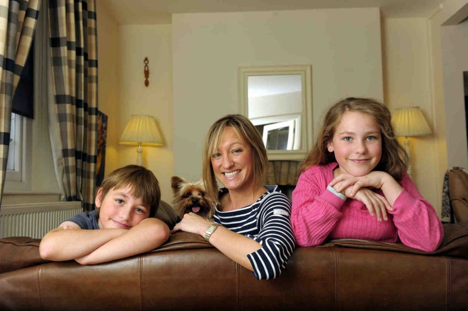 Ruth with her children, pictured in 2014