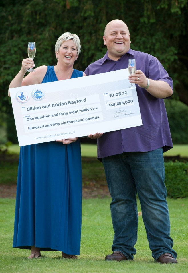 The new-mum grabbed a £148million jackpot which she shared with her then husband Adrian in 2012