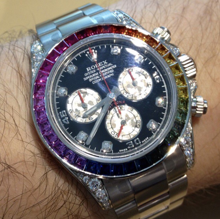 Tyson also showed off a rainbow-themed Rolex on social media