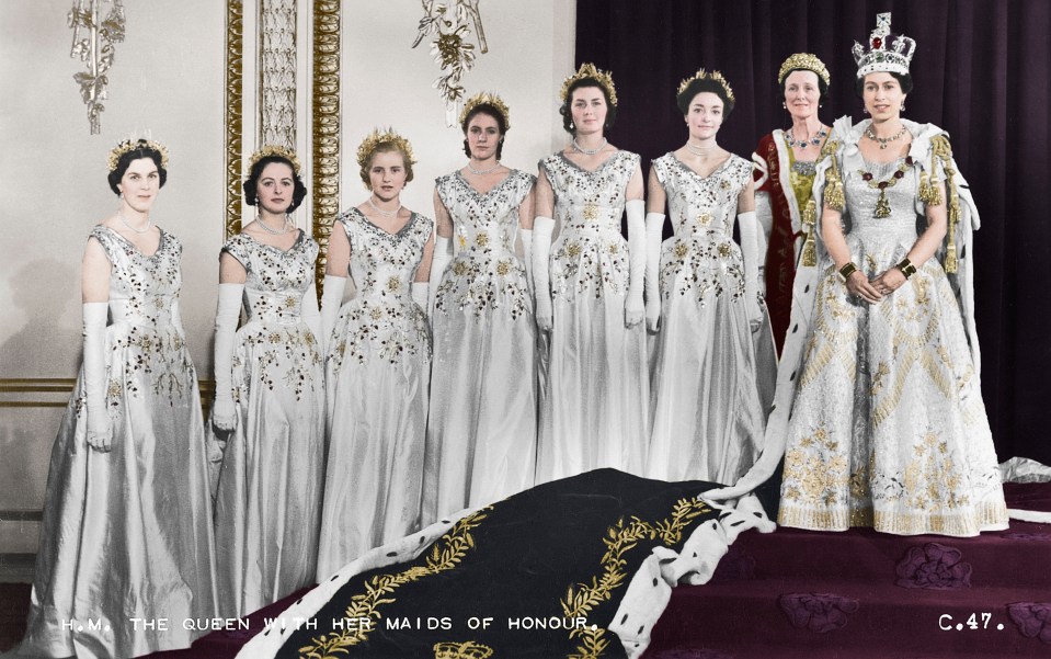 The Queen with her maids of honour