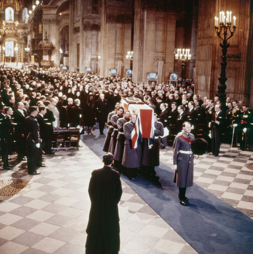 The State funeral held for Sir Winston Churchill