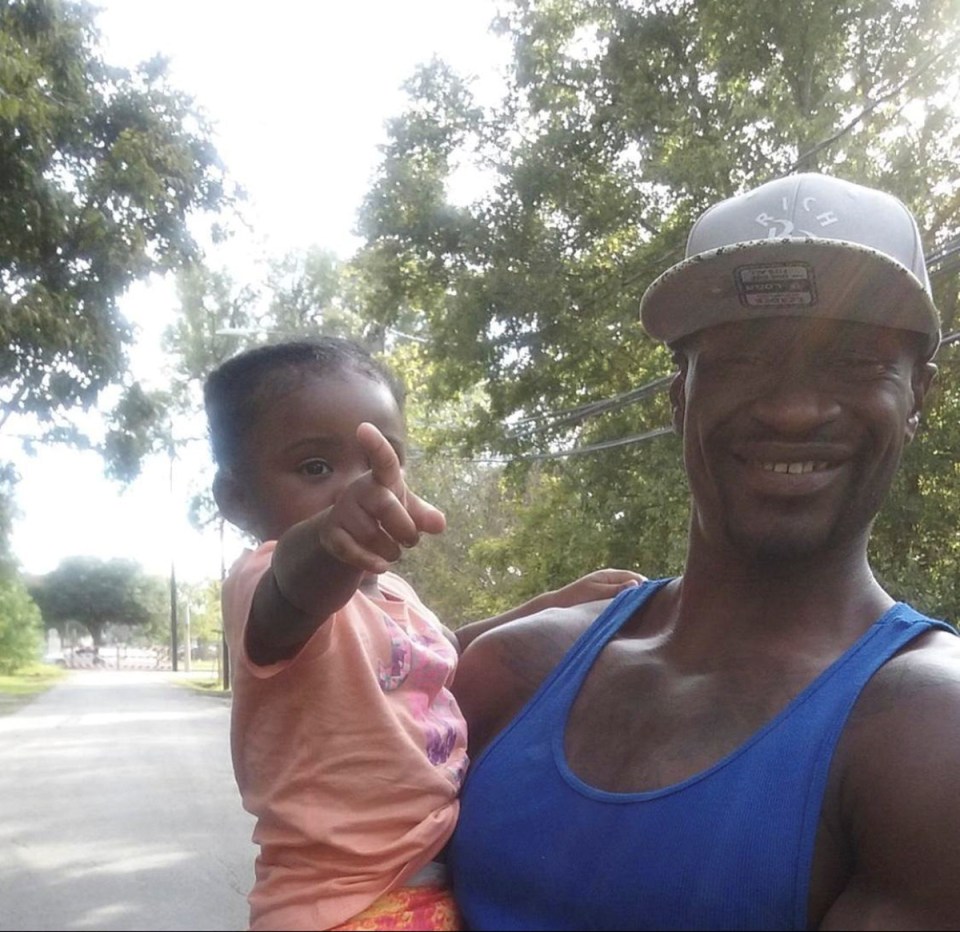 George Floyd with his little daughter