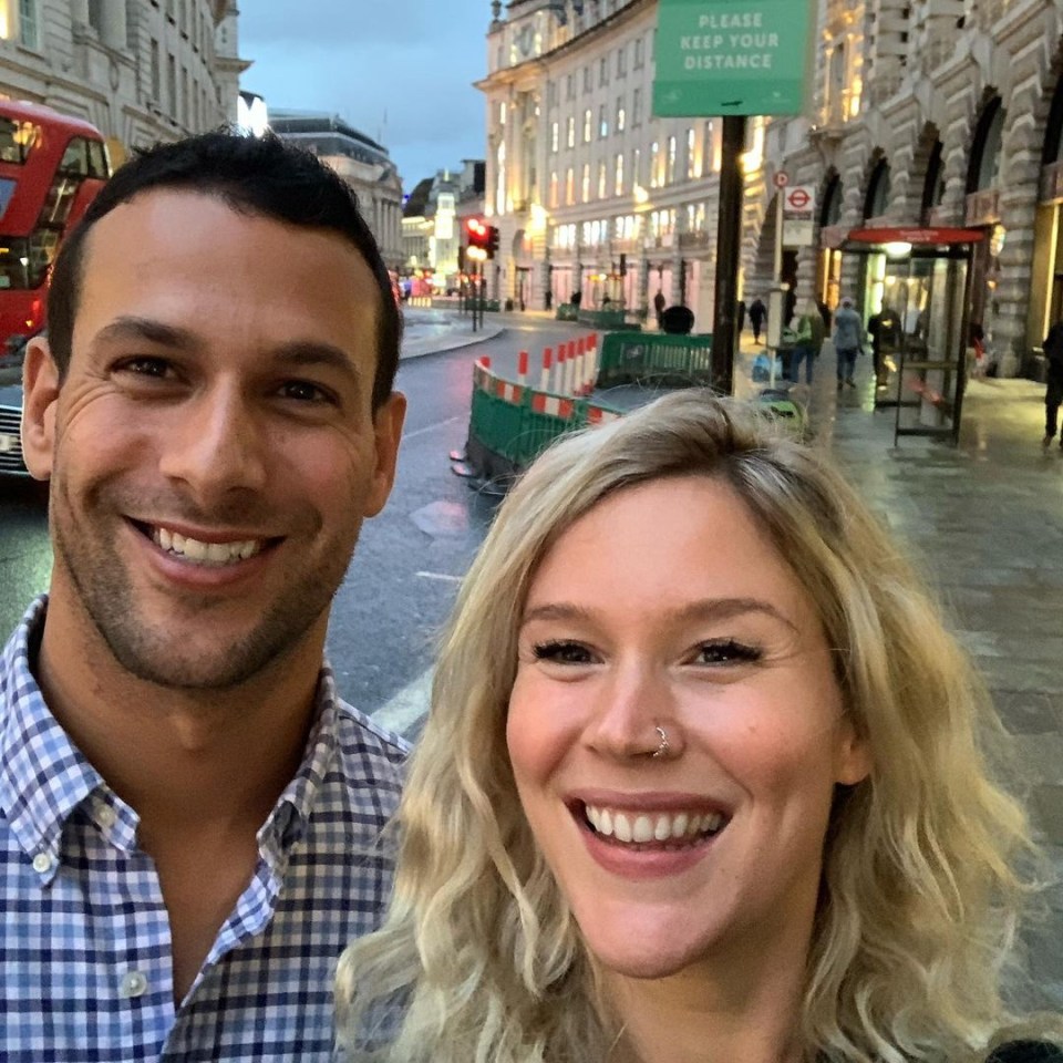 Joss and boyfriend Cody DaLuz pose for a selfie in central London