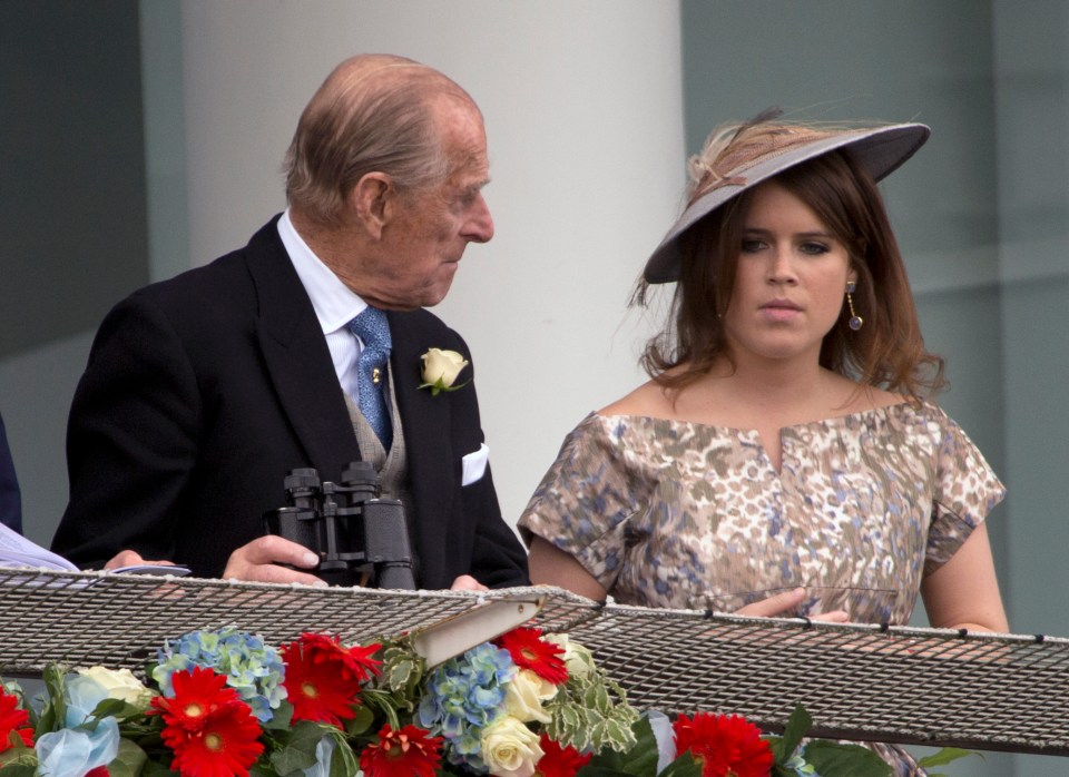 My favourite royal Princess, Eugenie, with her grandpa at Epsom. Philip took a keen interest in the lives of his grandchildren and was very proud of them all. Eugenie and her sister Beatrice often support the Royal Family and their charities – encouraged by the Duke