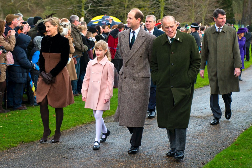 As head of the household, the Duke insisted on leading the royals from Sandringham to church for the Christmas service. The Queen always went by car but even at 93, he was still striding out with some of the younger members, like Lady Louise Windsor, who struggled to keep up