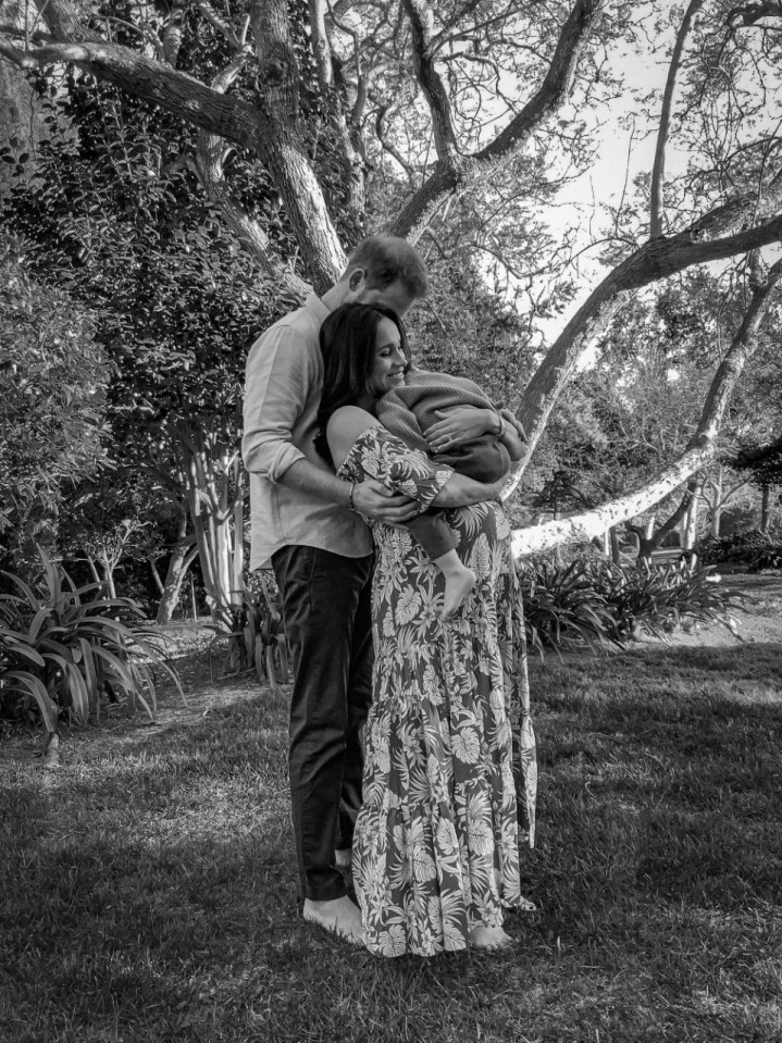 She and Meghan announced her pregnancy with a black and white photograph taken at their LA home