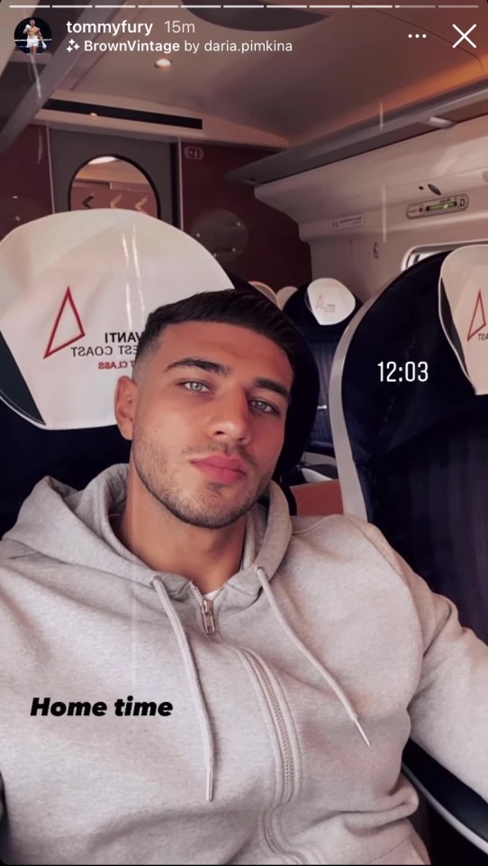 Tommy Fury has been criticised for going without a face mask on a train