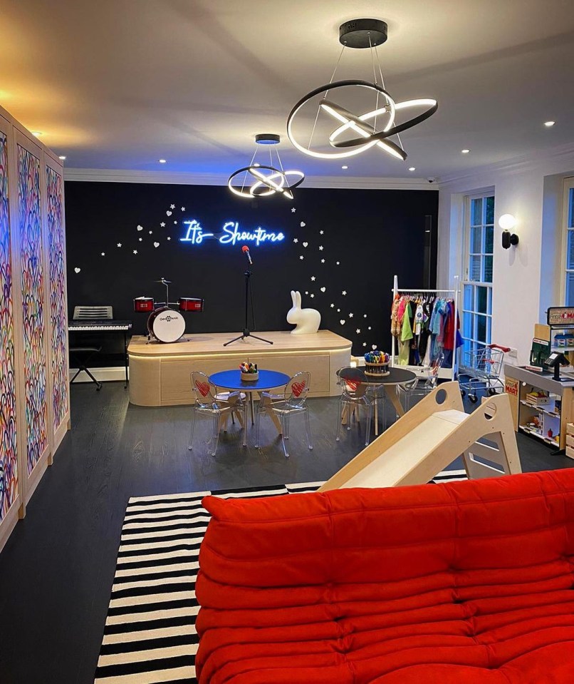 The playroom is ideal for keeping their three kids entertained – especially on Saturdays