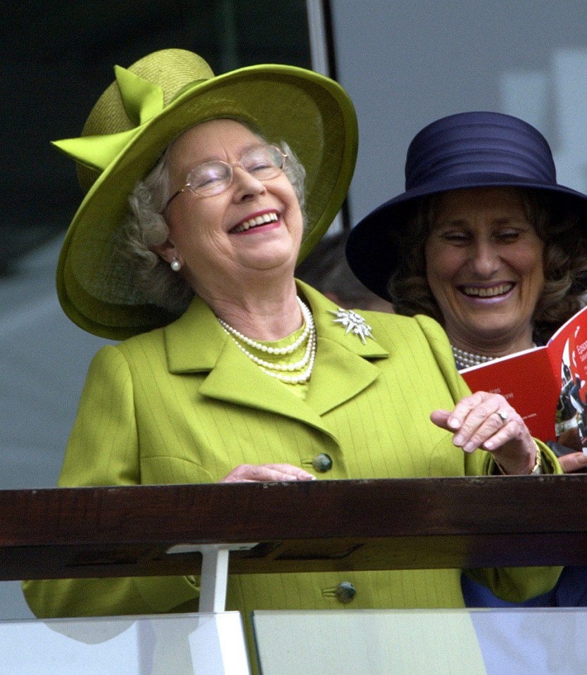 Her Majesty is full of joy as she watches the Derby in 2002