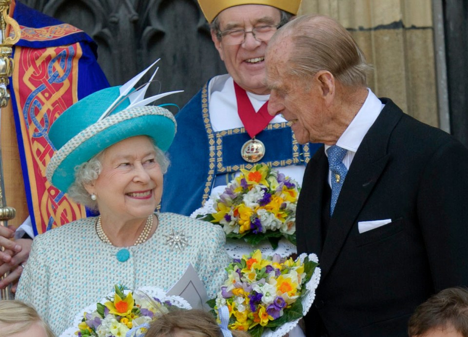 This is the Maundy service at York Minster in 2012. Philip was sharing a joke with theQueen and whenever this happened, there was an immediate aura of loveliness about theirexchange of smiles. It was as if the couple – wed 65 years – shared a special secret of happiness