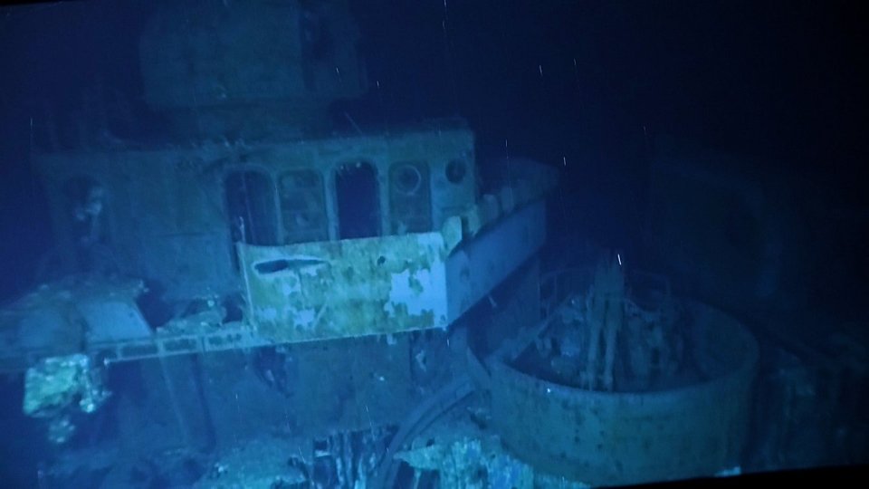 The USS Johnston lies four miles beneath the waves of the Pacific Ocean