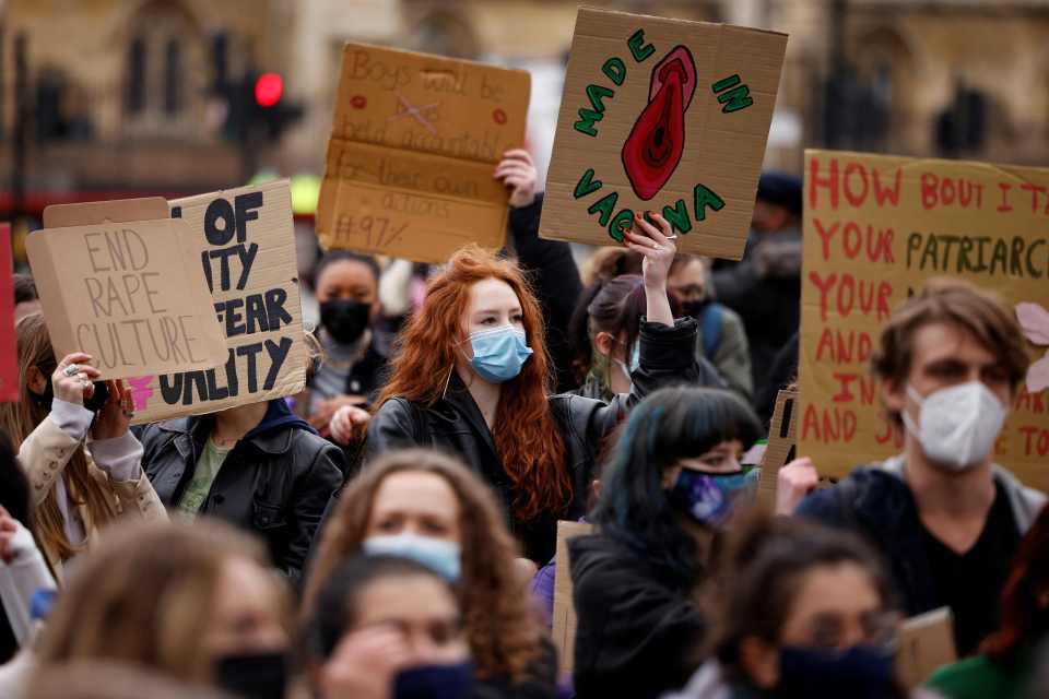 People gathered in central London to protest against the new bill