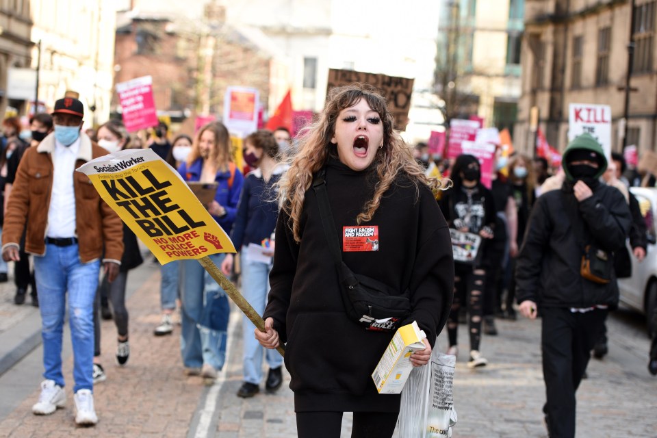 Protesters were out in force in Sheffield today