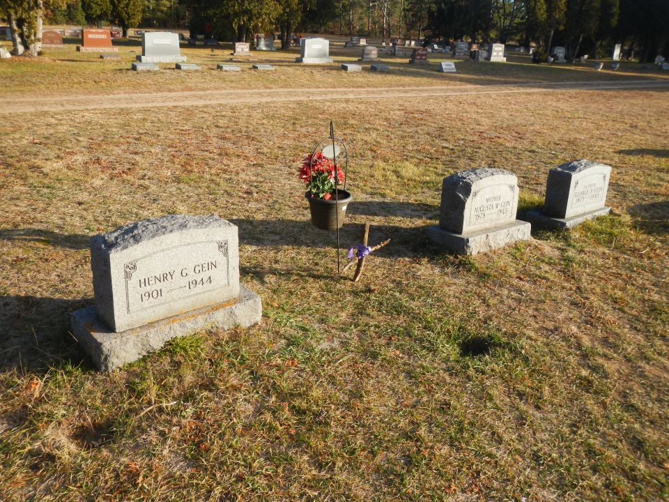 The Gein family plot at the cemetery where Ed's stone was removed to deter ghoulish trophy hunters