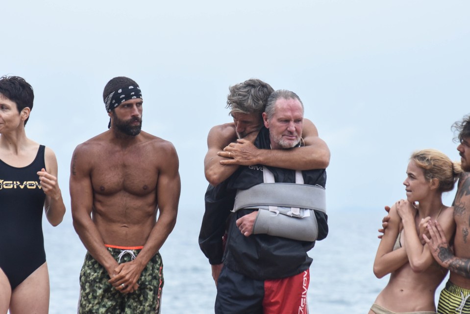 Gazza, 53, got his kit off in 30C heat — then was reduced to tears after hearing digs from fellow competitors.