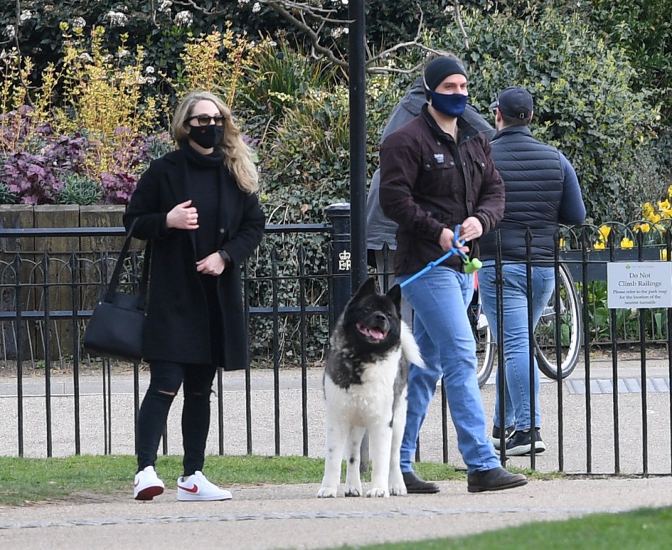 Henry's dog Kal-El seemed to be enjoying the stroll in the park