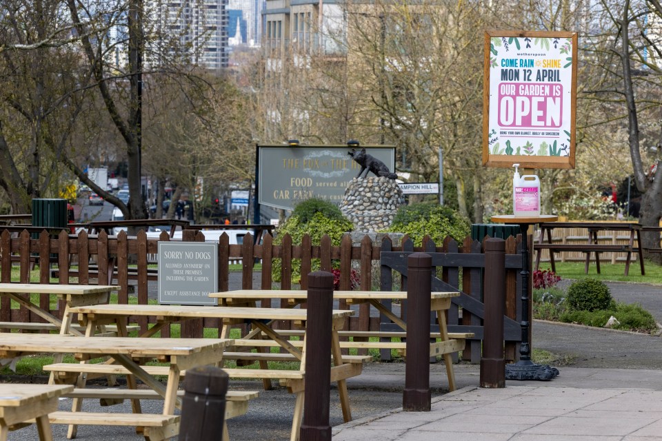 The Fox on the Hill Pub on Denmark Hill London preparing for Mondays reopening