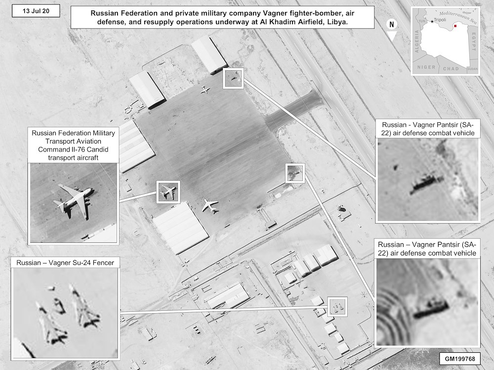 Recently declassified intelligence images show Russian equipment in Libya