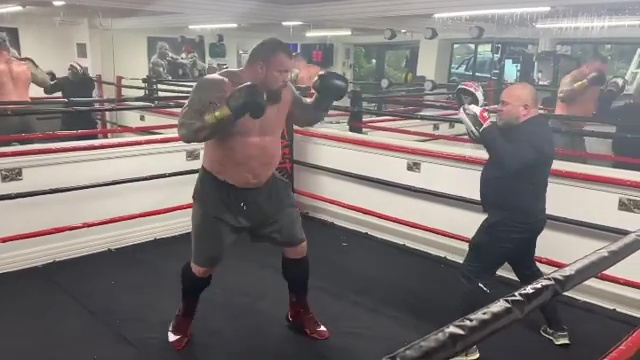 The strongman has been put through his paces in practice