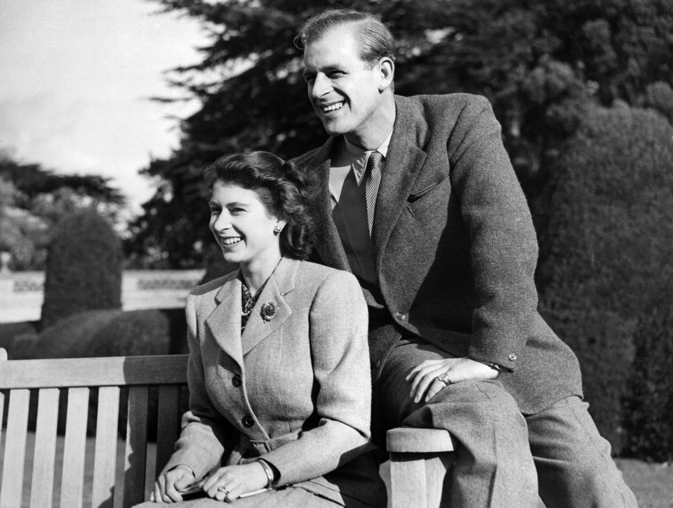 The Queen and Prince Philip pose on their honeymoon in Hampshire in 1947