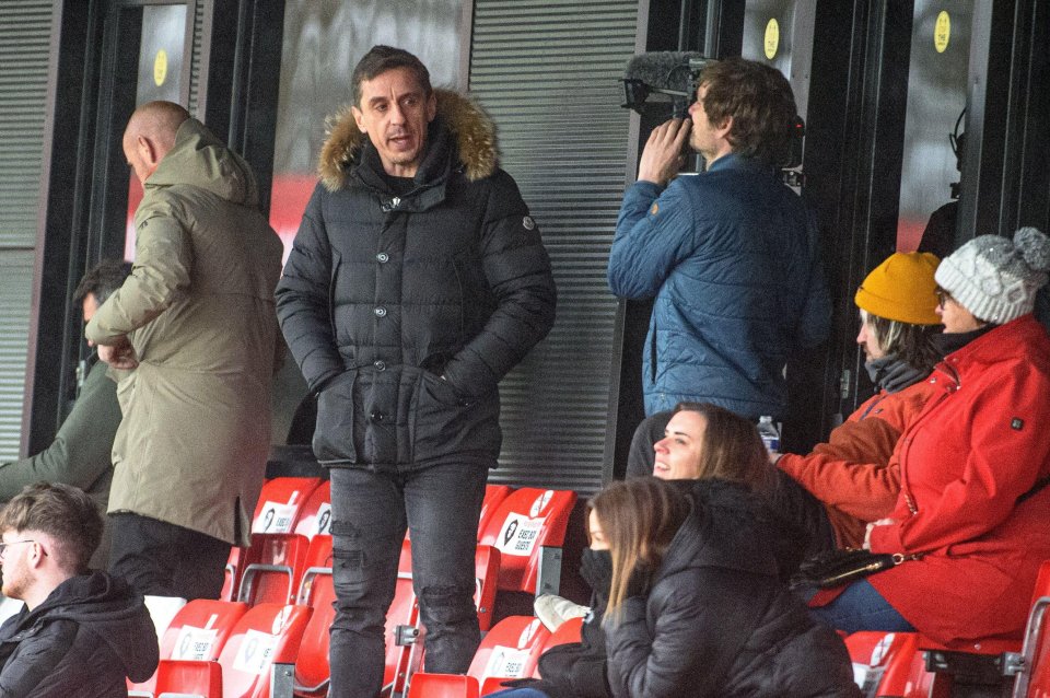 Gary Neville has sacked two managers this season as a director of Salford City