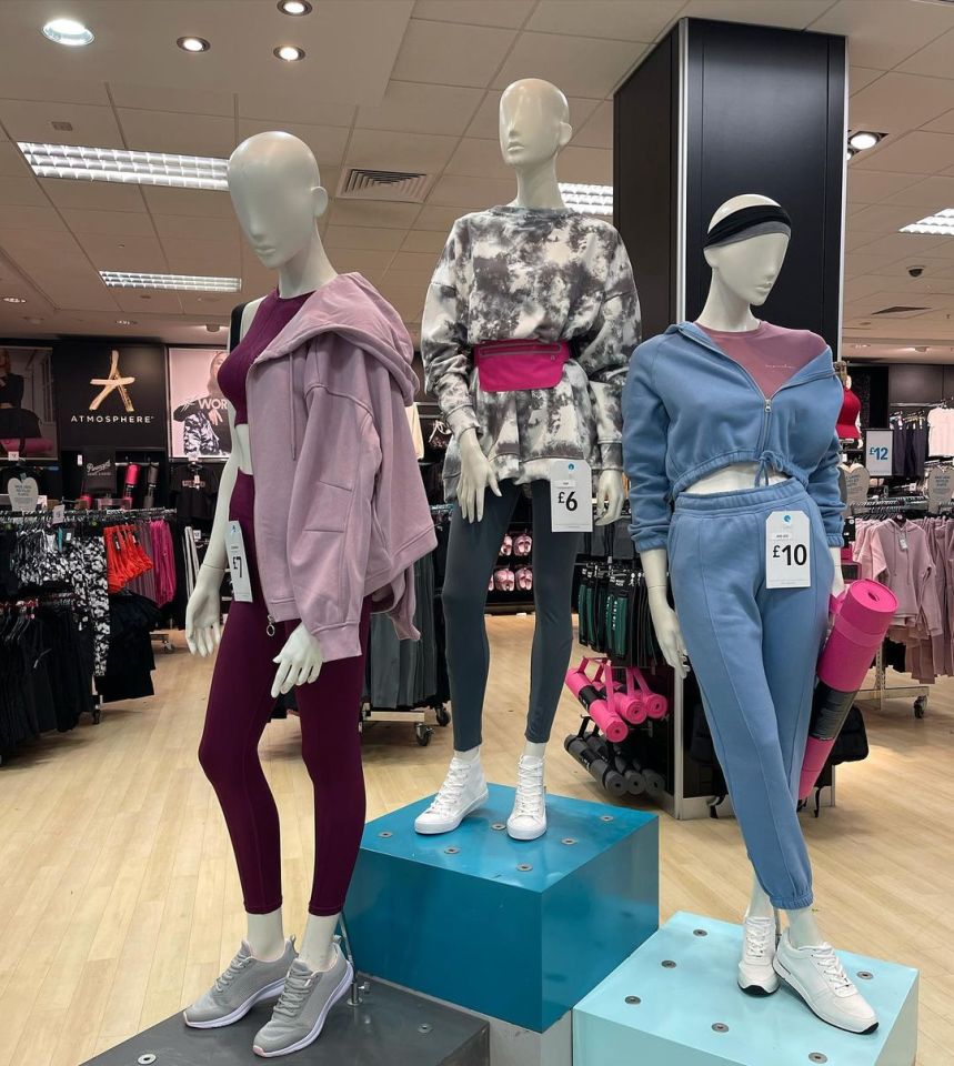 Mannequins in the Chelmsford store show off the latest activewear offerings - including trackies, leggings and yoga mats