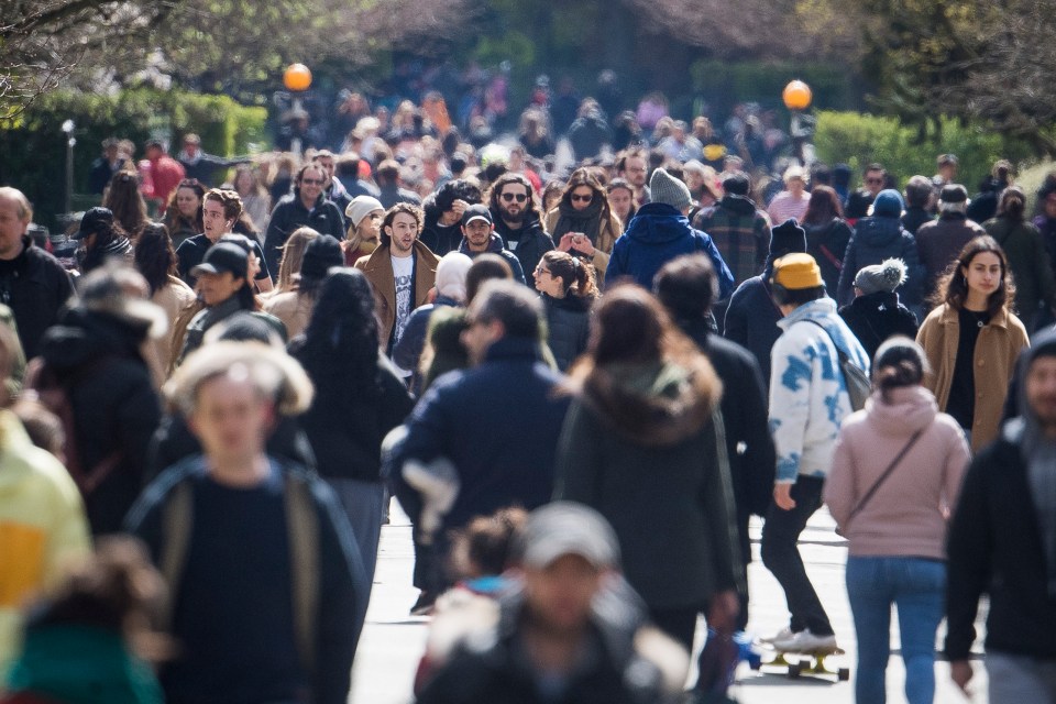 Members of the public in London's Regent's Park on Sunday