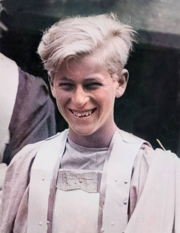 Teenage Prince Philip in a school play in 1935