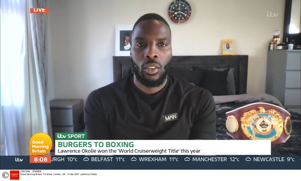 Lawrence Okolie responded to eagle-eyed Good Morning Britain viewers who spotted his clock being ten minutes fast