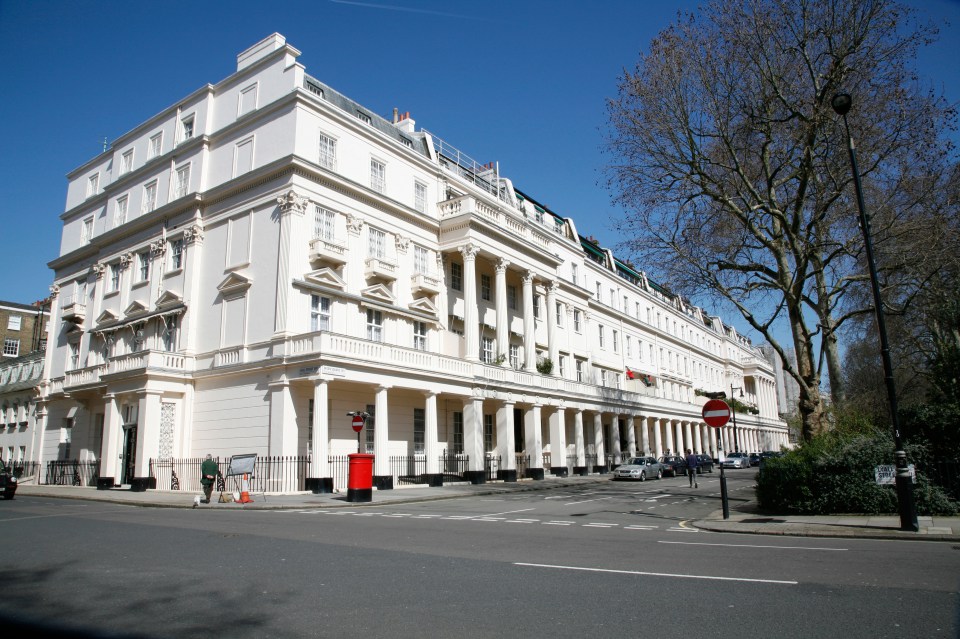 Eaton Square is the largest square in London, and average house prices have topped £17m