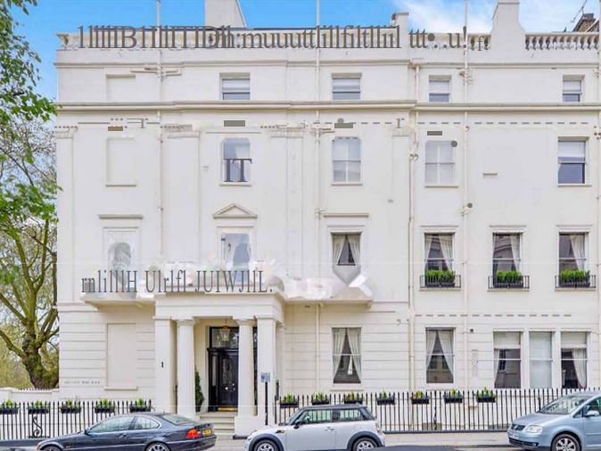 The 1830s seven-floor home overlooks London's Hyde Park