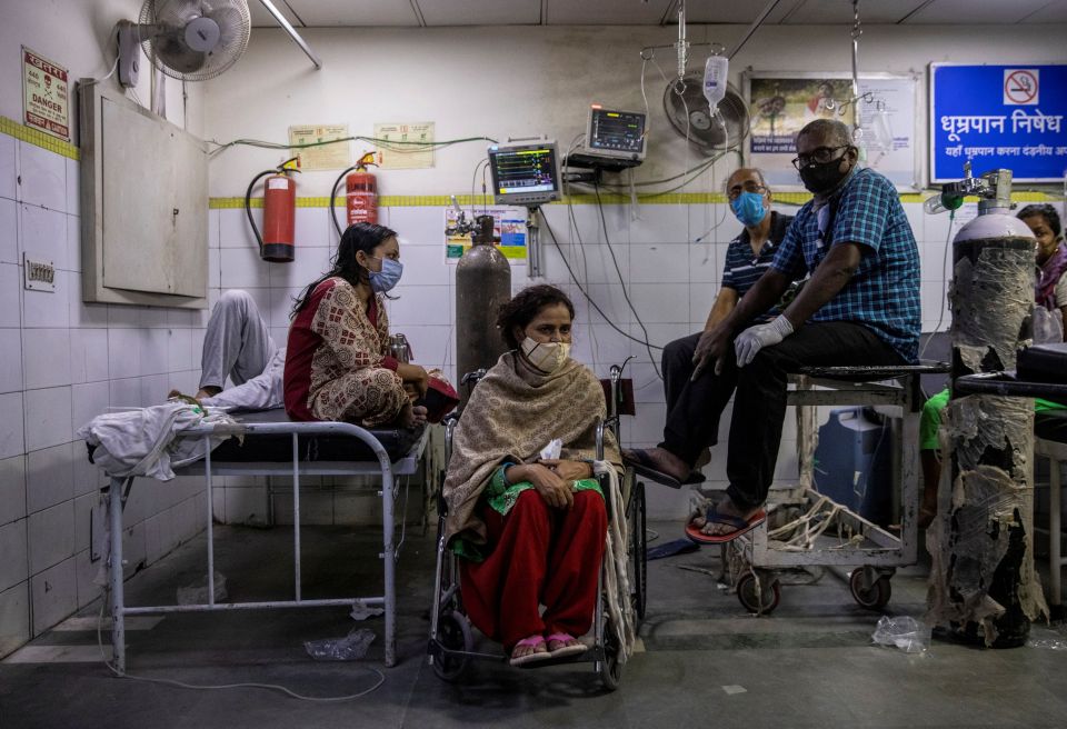 A hospital in New Delhi is becoming overwhelmed with the number of patients coming in