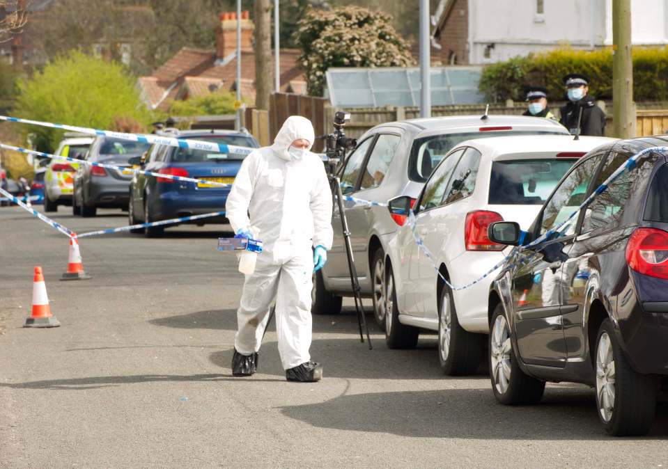 Forensics at the scene of the horrific stabbing