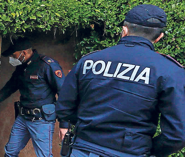 Police searched the home in Appia Antica, Rome, yesterday