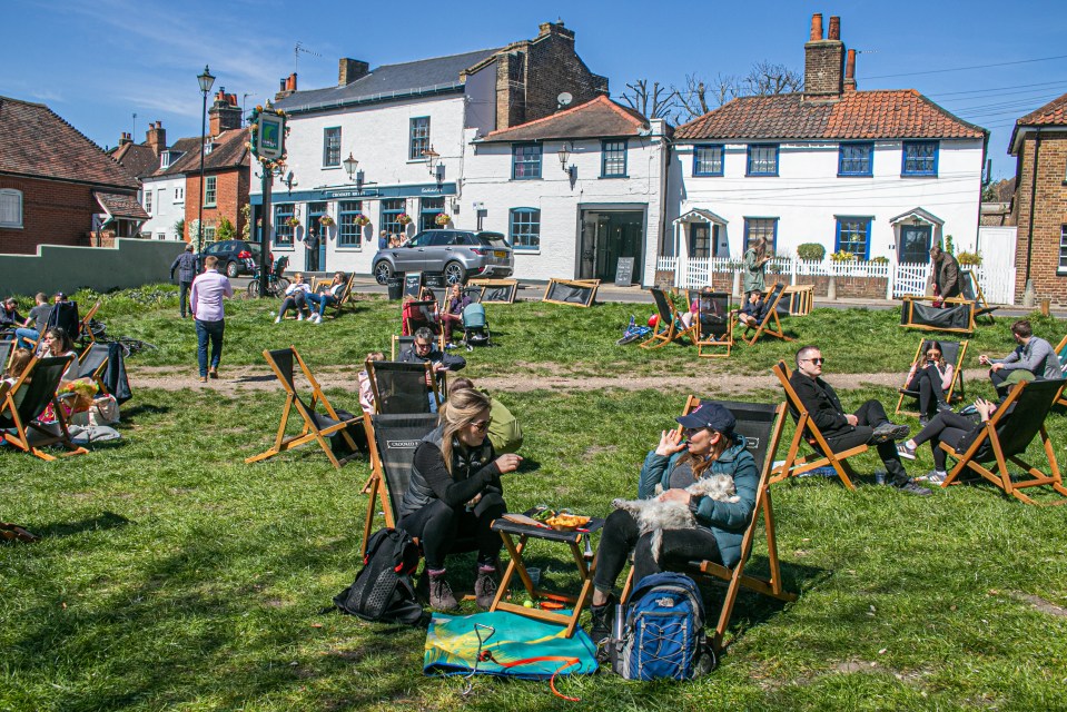 Clusters of deck chairs were seen in Wimbledon, London