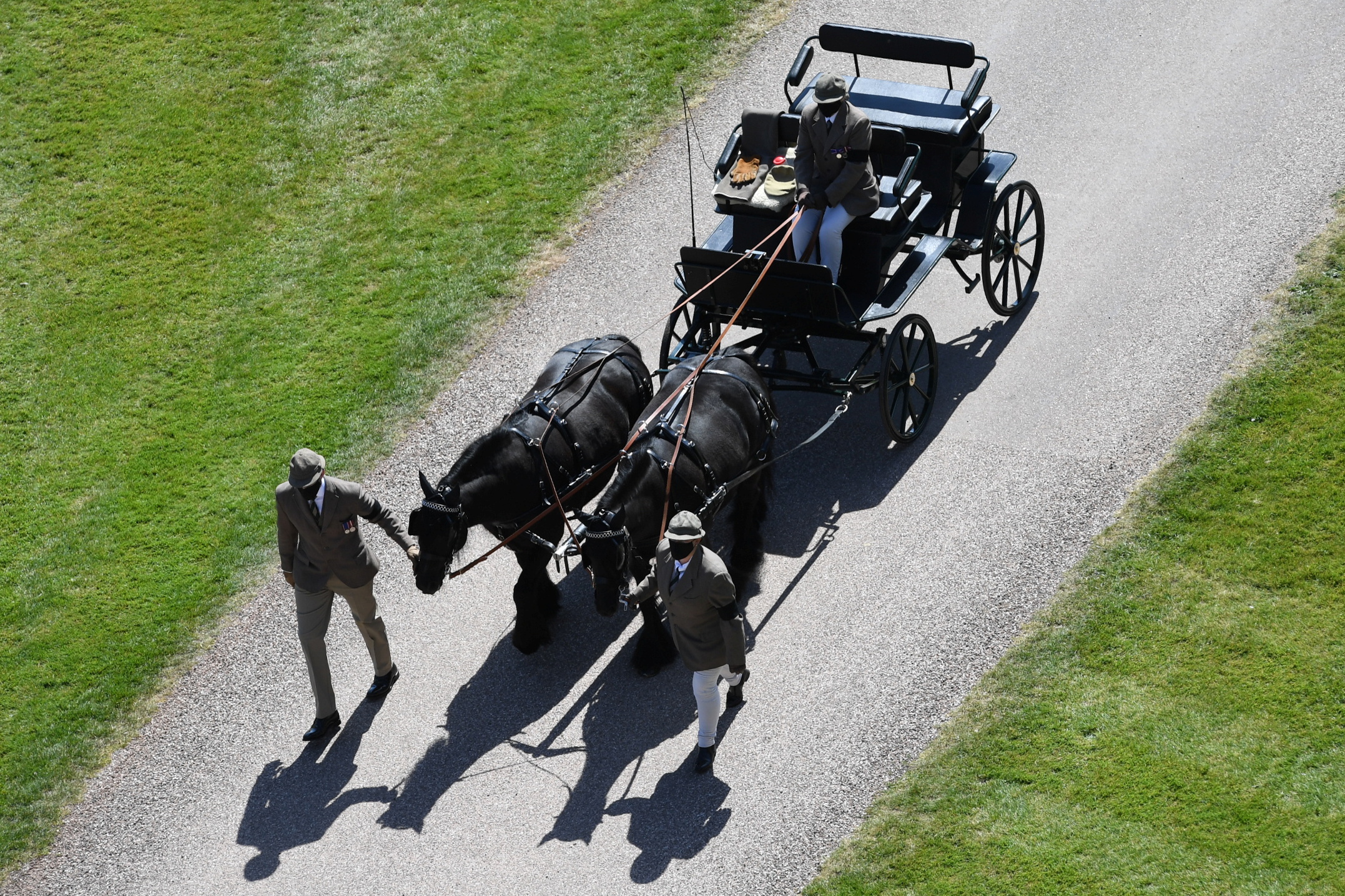 The red pot at Philip's funeral contained sugar cubes for his horses