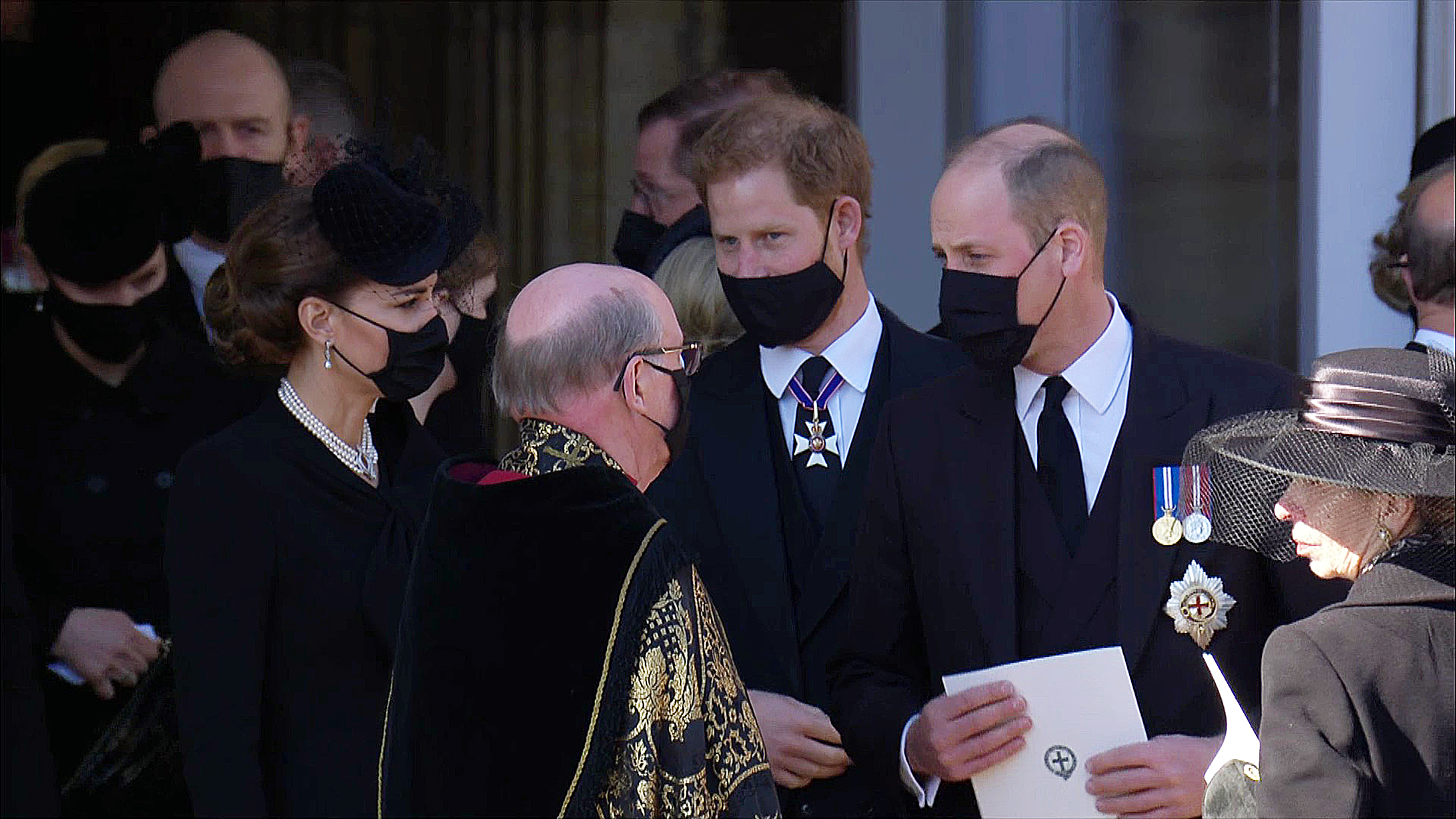 Prince Harry and Prince William were seen together at Philip's funeral