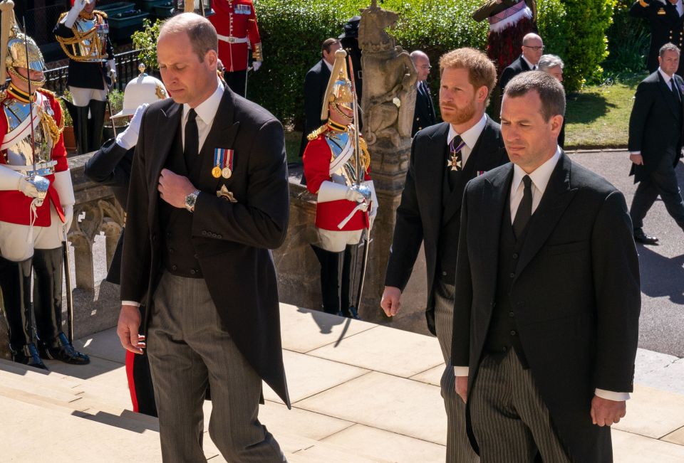 The warring brothers met up away from the cameras following the televised service