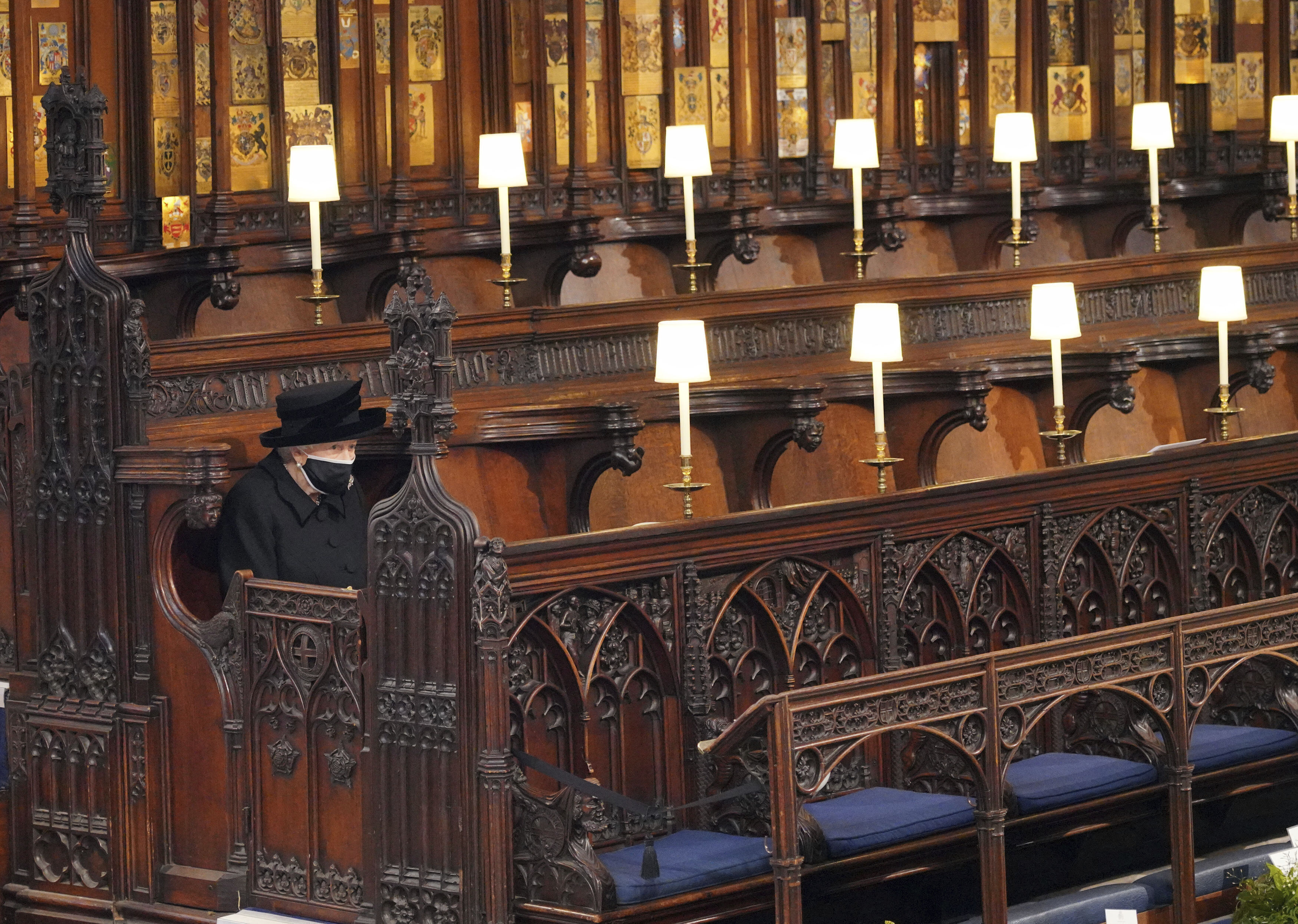 The Queen had to sit alone during Prince Philip's funeral