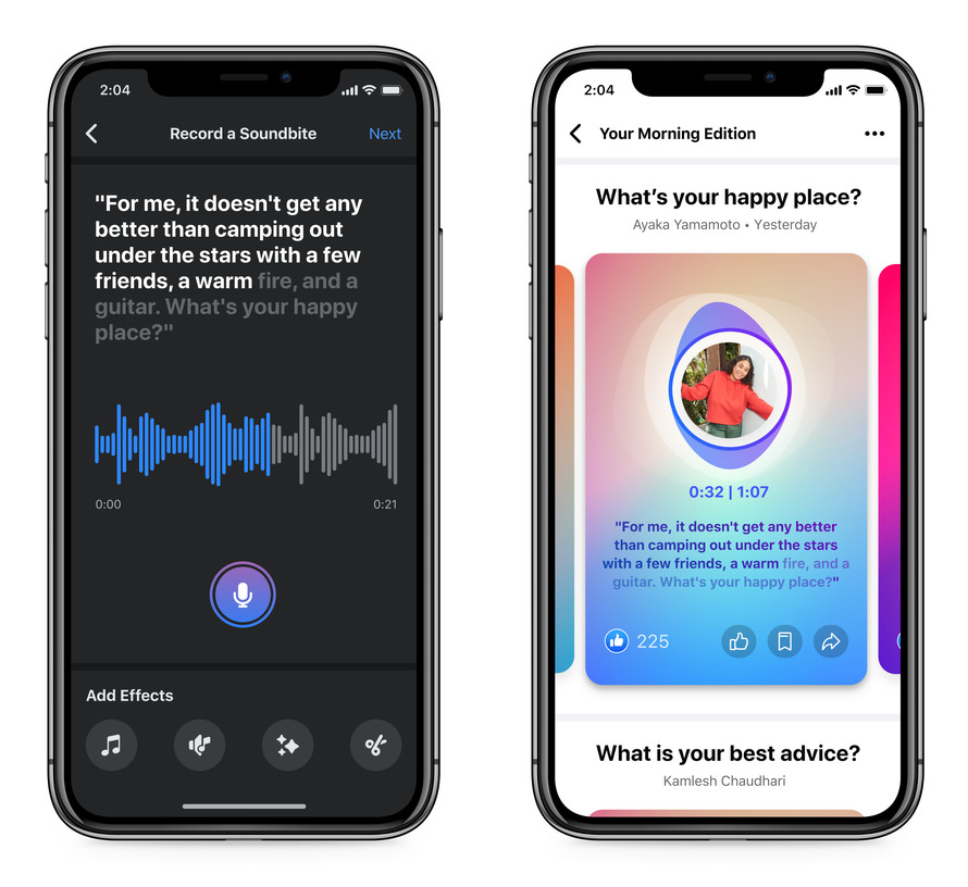 Users will be given the ability to send short audio clips