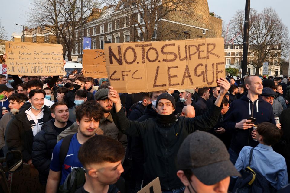 Chelsea fans protested outside Stamford Bridge on Tuesday and their club are set to pull out